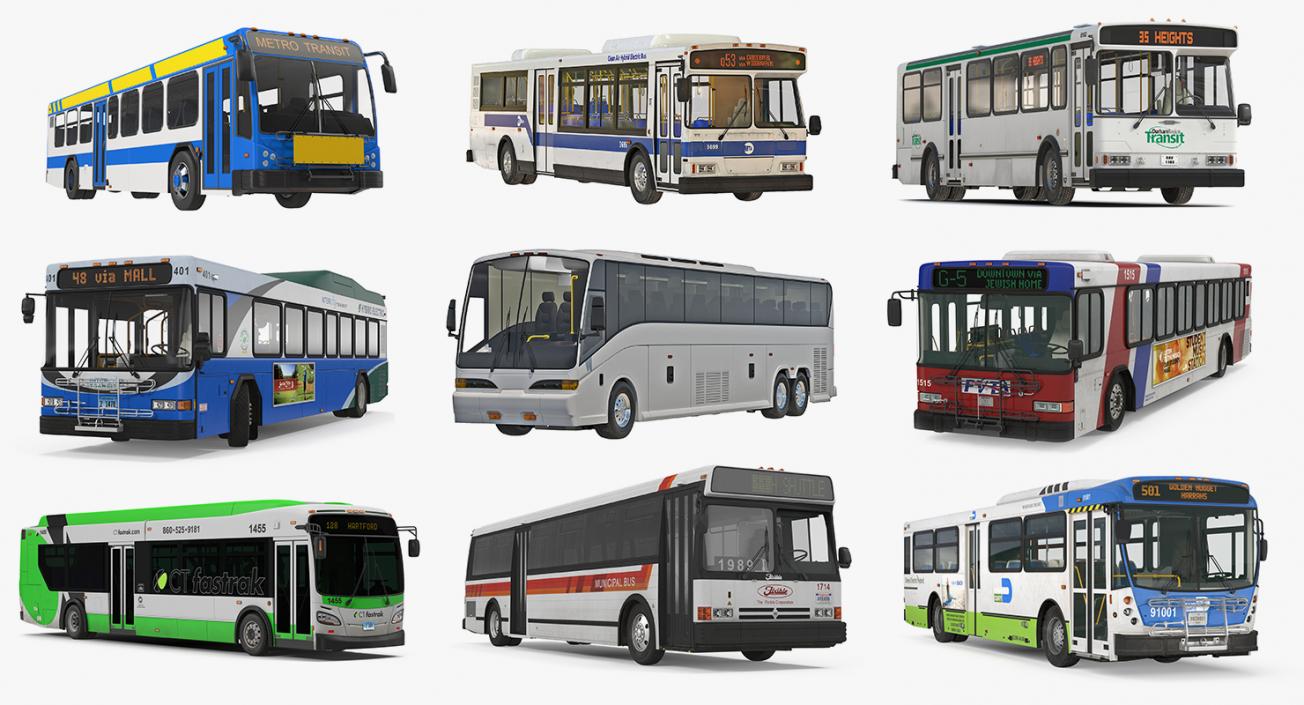 3D Buses Collection 7 model