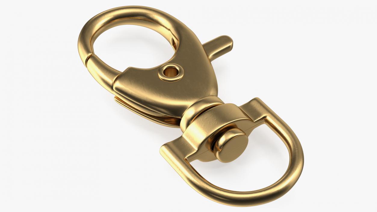 3D Lobster Claw Clasp Gold model