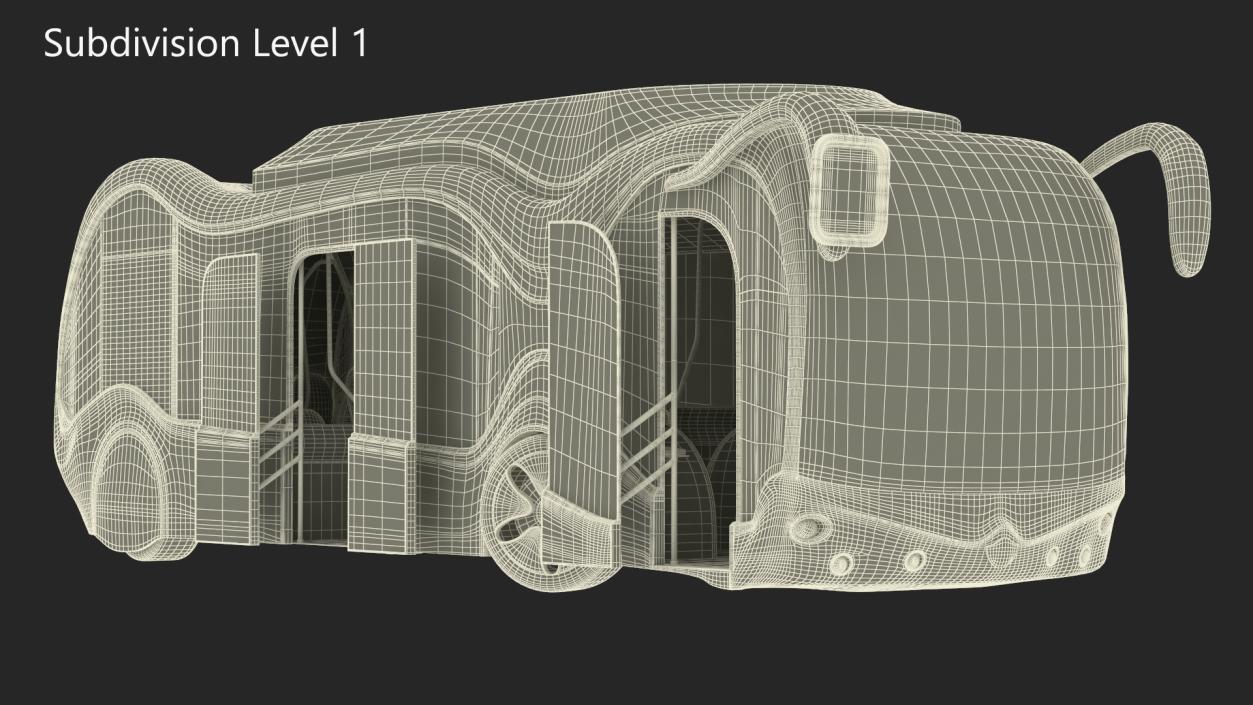 3D Futuristic Electric Bus Concept Green Rigged for Maya model