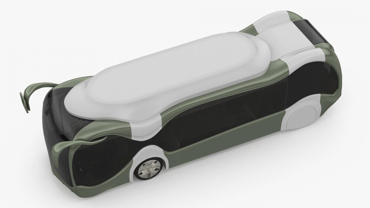 3D Futuristic Electric Bus Concept Green Rigged for Maya model