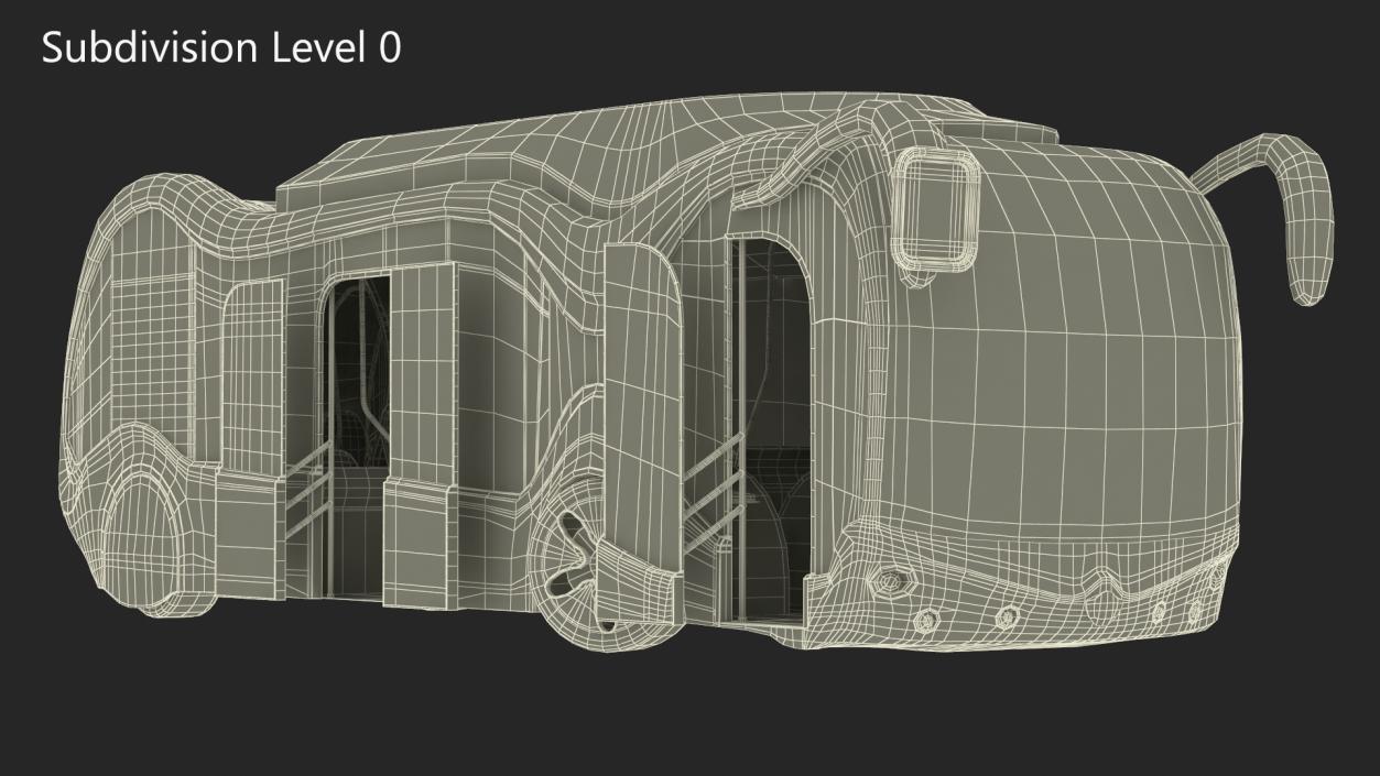 3D Futuristic Electric Bus Concept Green Rigged for Maya model