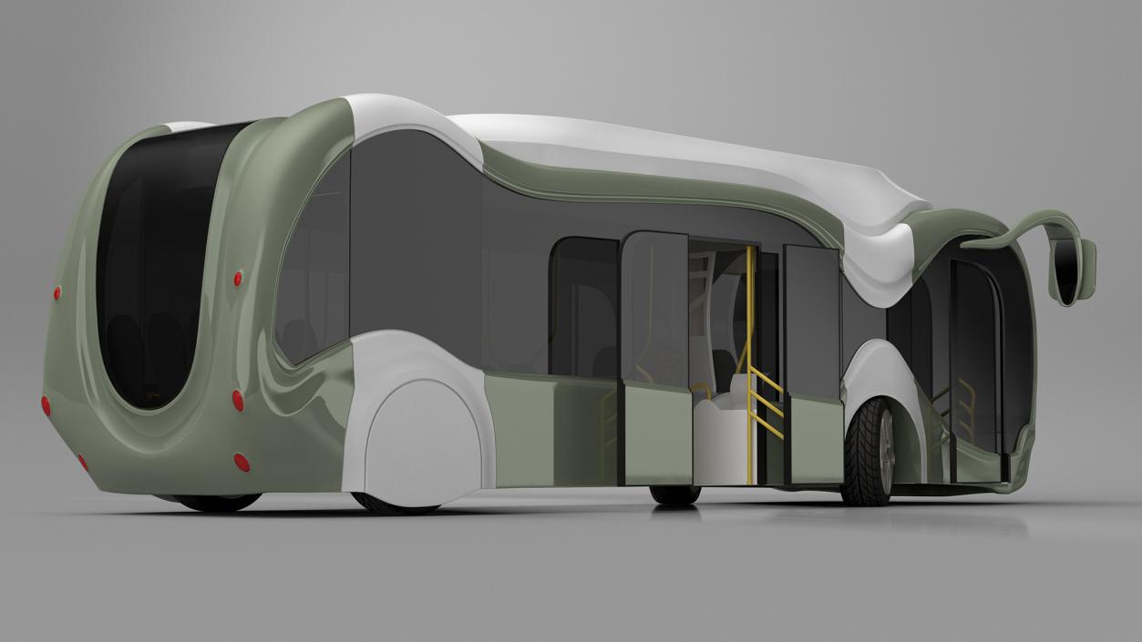 3D Futuristic Electric Bus Concept Green Rigged for Maya model