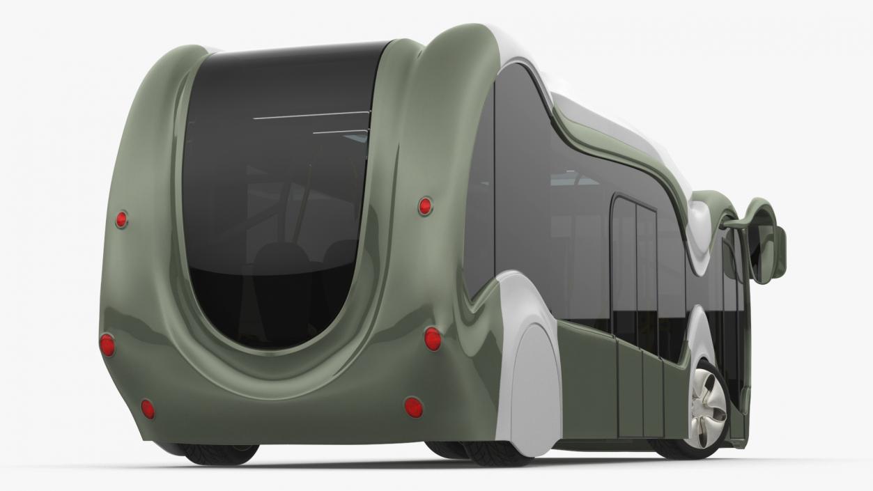 3D Futuristic Electric Bus Concept Green Rigged for Maya model