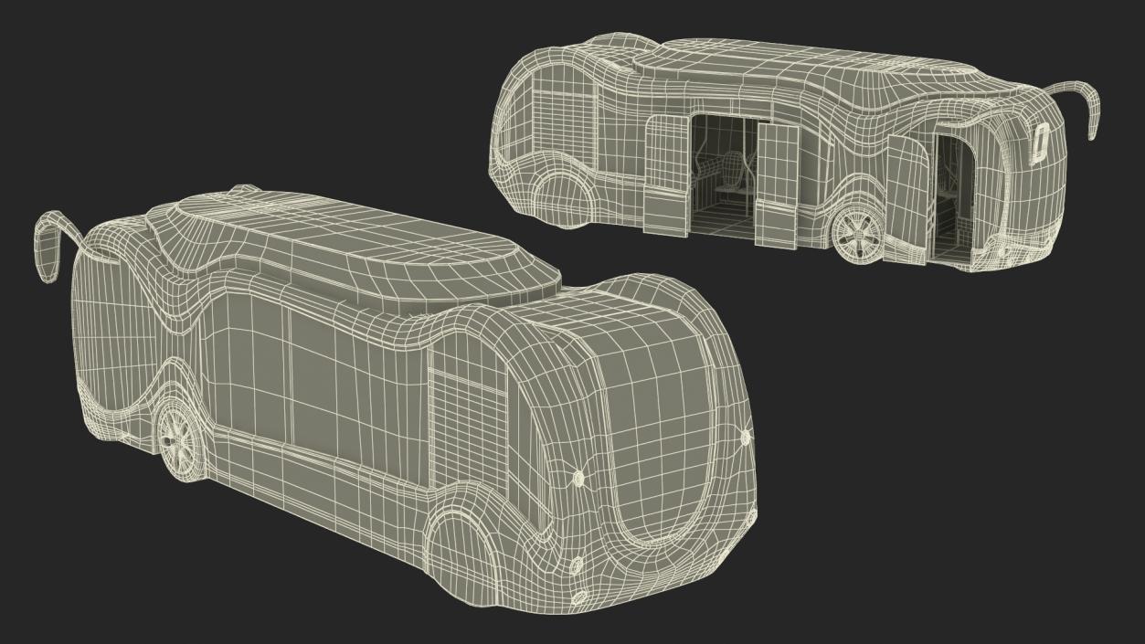 3D Futuristic Electric Bus Concept Green Rigged for Maya model