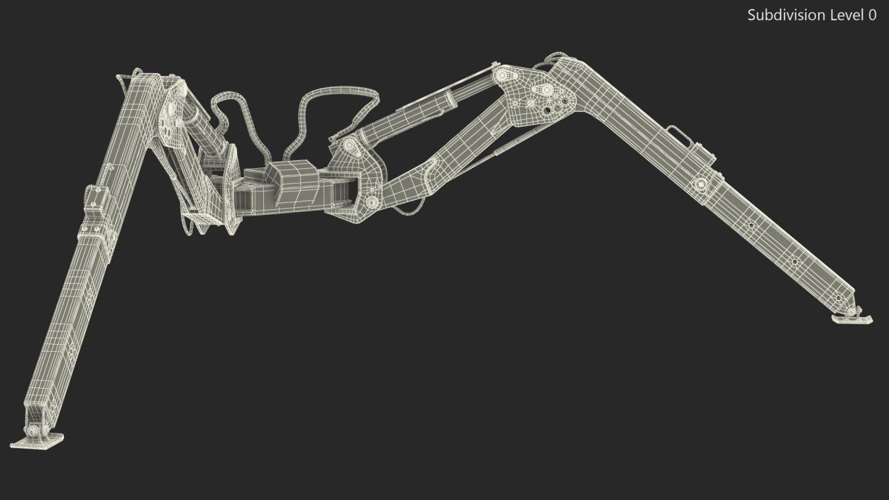 Extended Side Hydraulic Outrigger Unfolded 3D