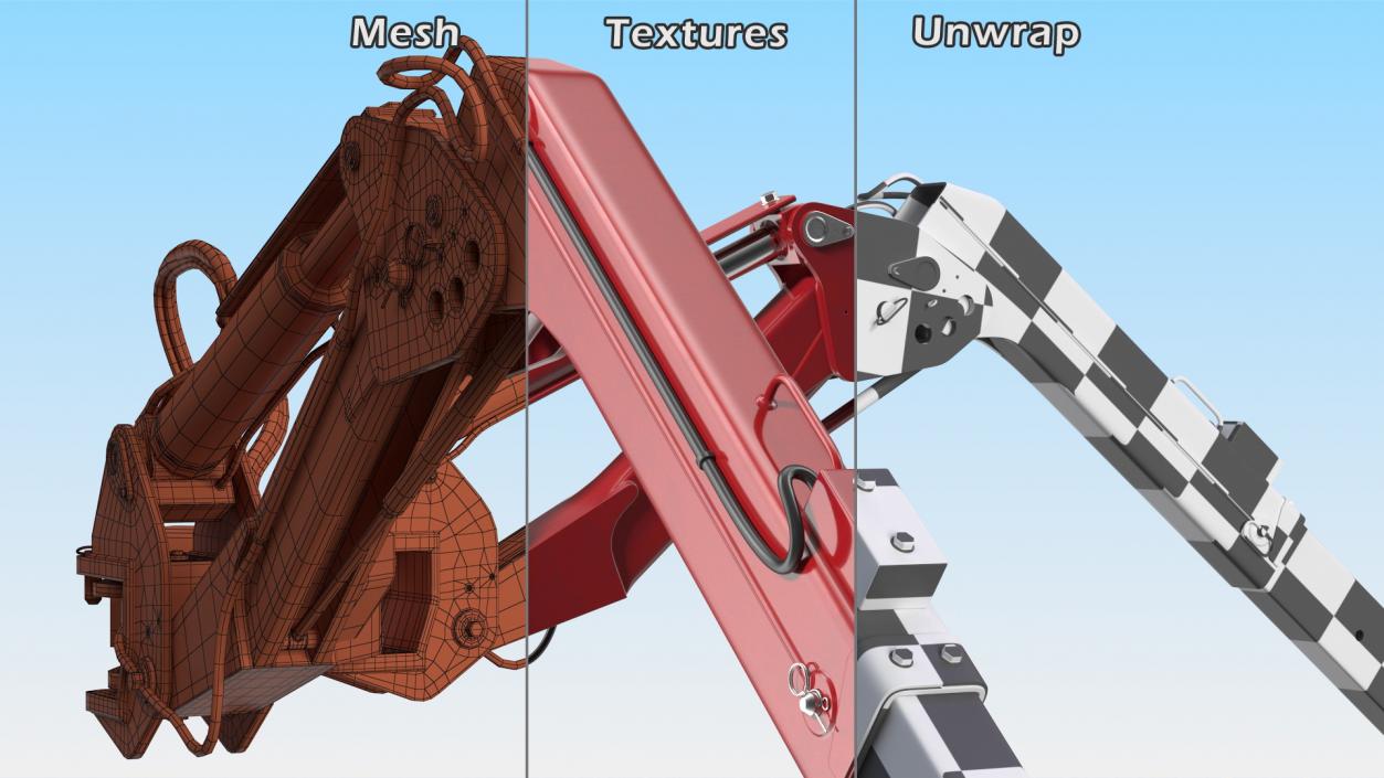 Extended Side Hydraulic Outrigger Unfolded 3D