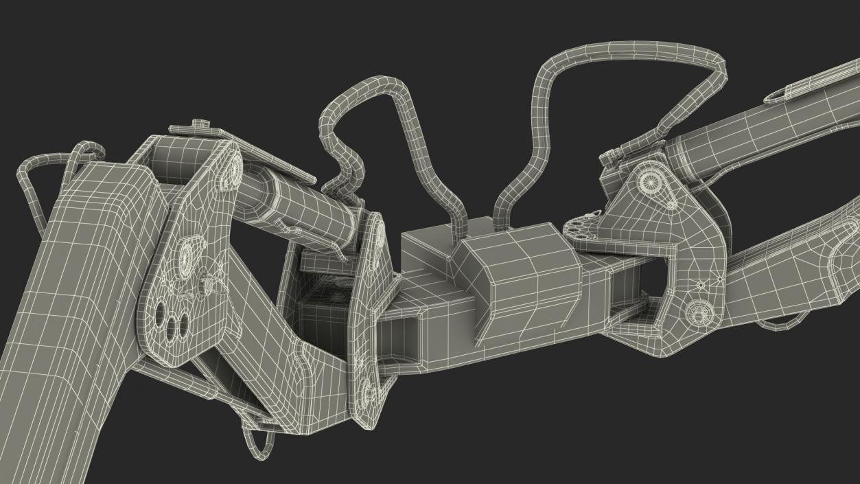 Extended Side Hydraulic Outrigger Unfolded 3D