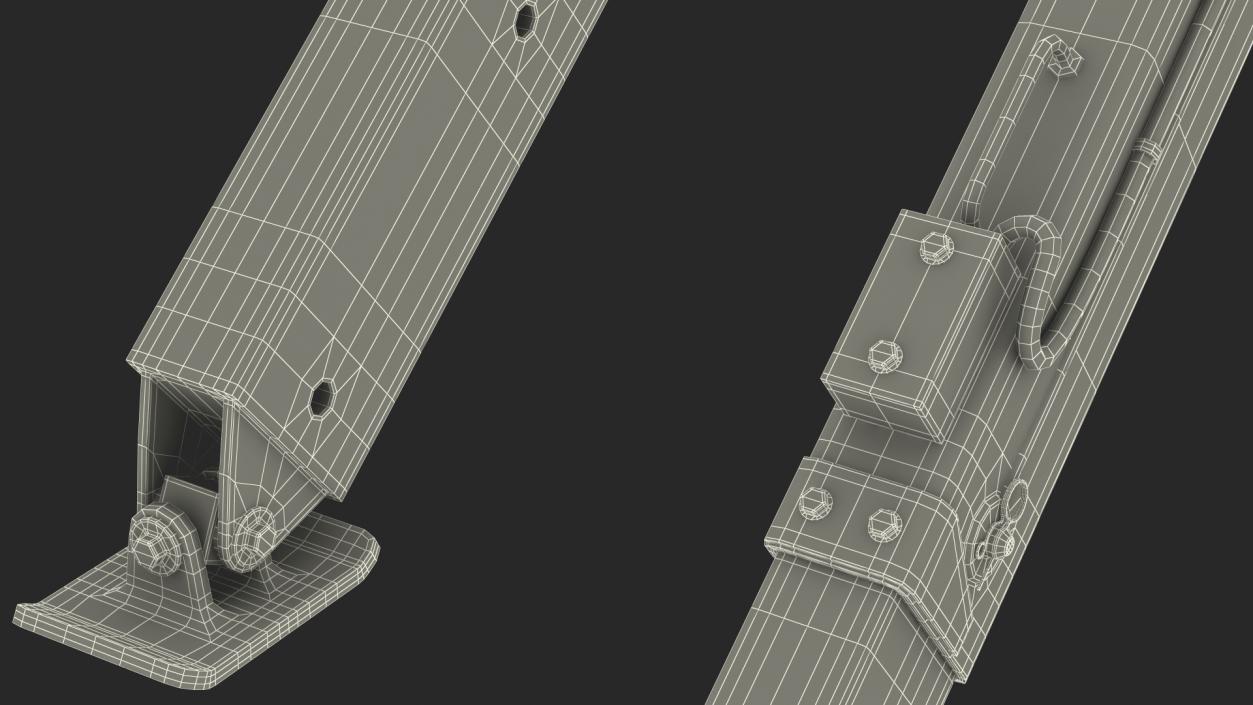 Extended Side Hydraulic Outrigger Unfolded 3D