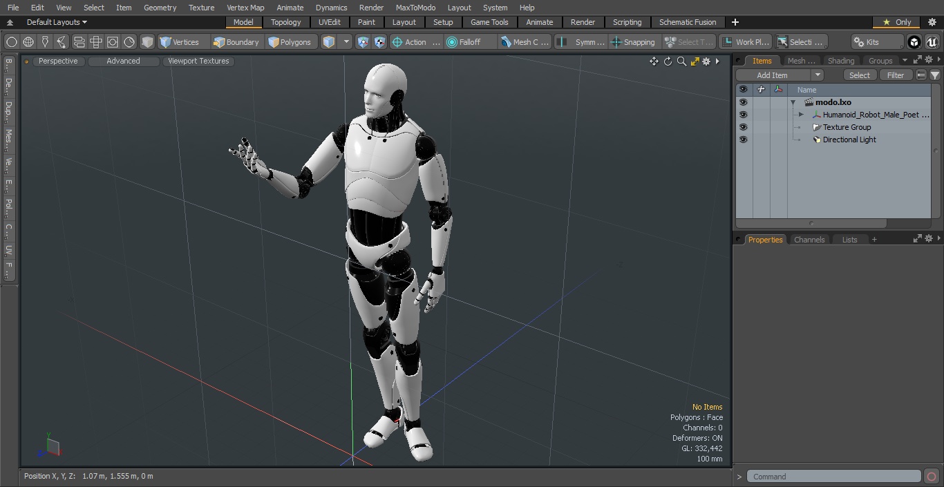 Humanoid Robot Male Poet Pose 3D model