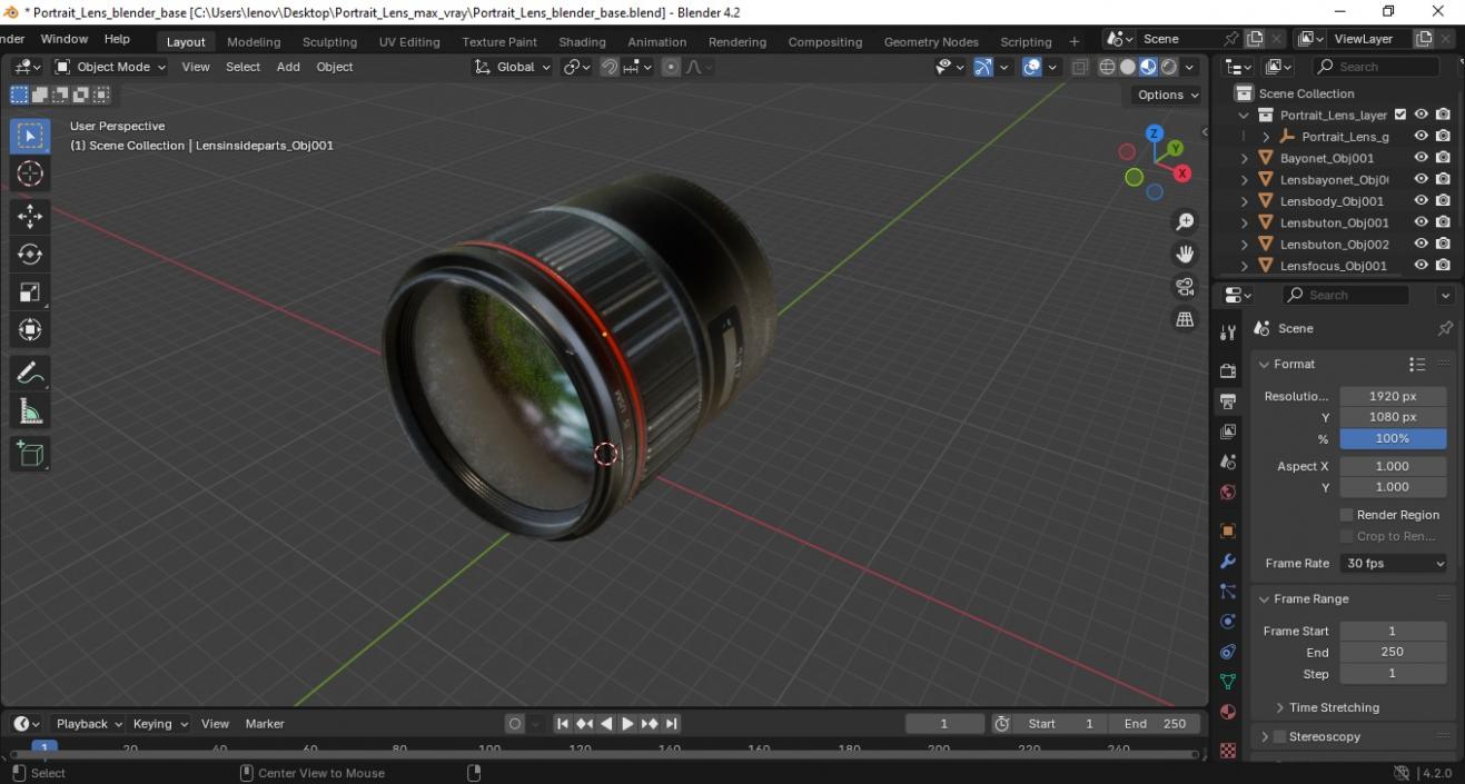 3D Portrait Lens model