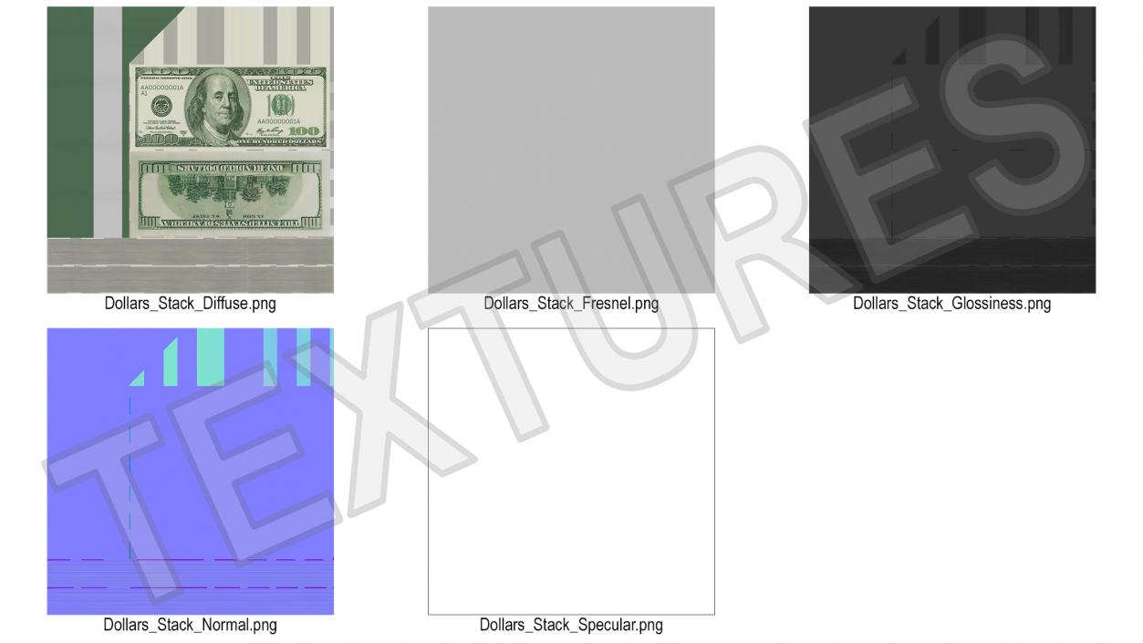 3D model US Currency 100 Dollar Bills Pack 2