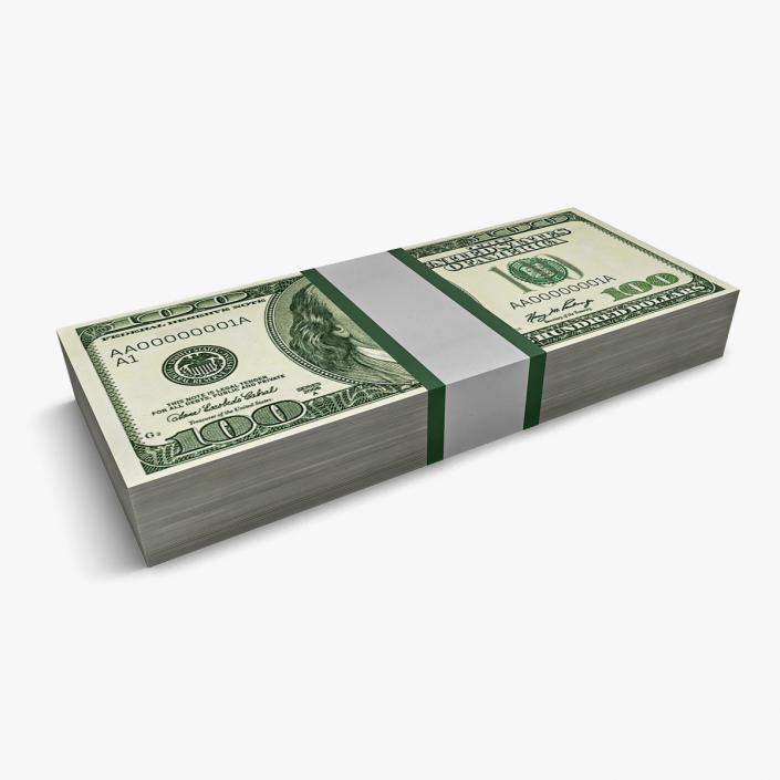 3D model US Currency 100 Dollar Bills Pack 2