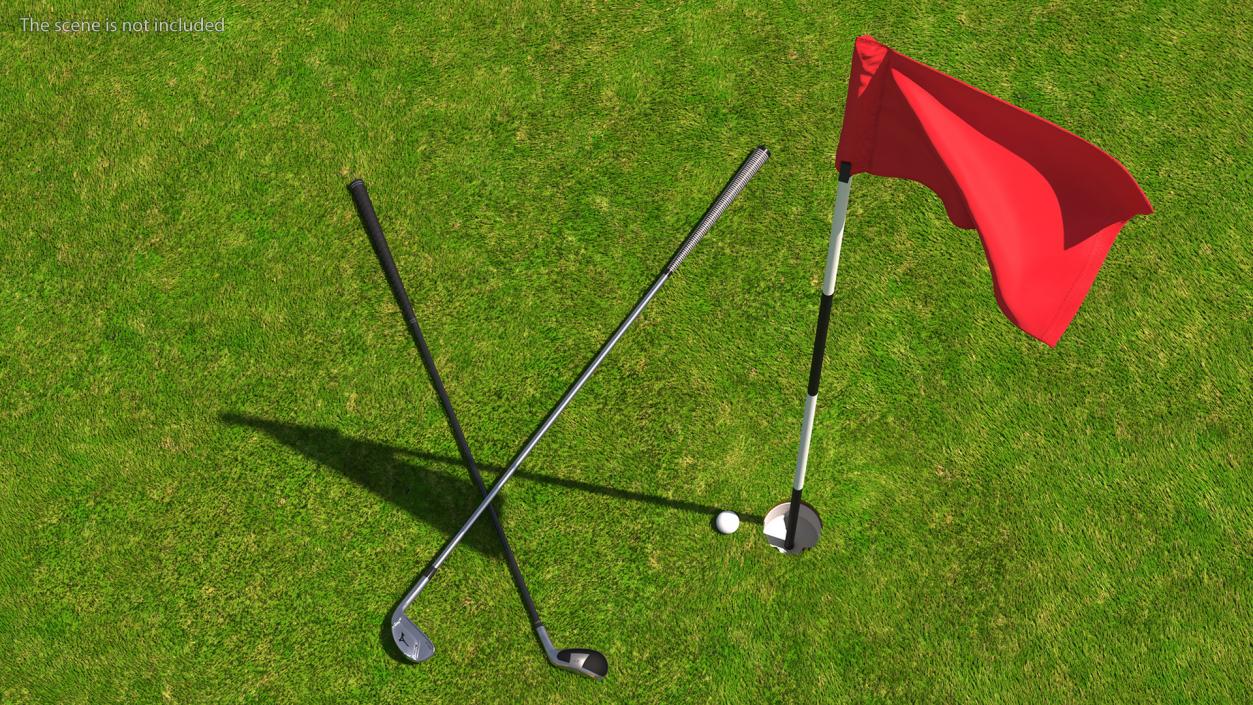 Golf Flag Nylon Red 3D model