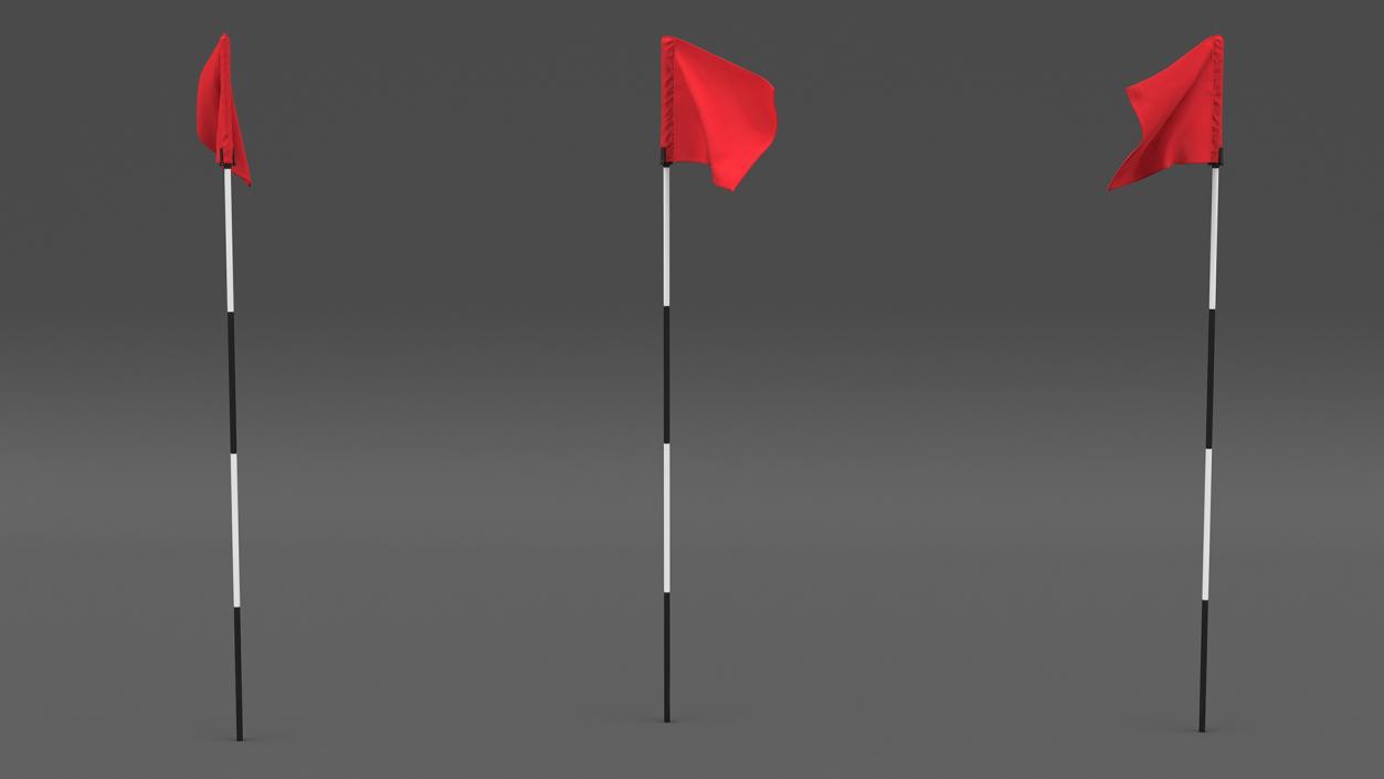 Golf Flag Nylon Red 3D model