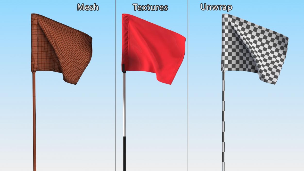 Golf Flag Nylon Red 3D model