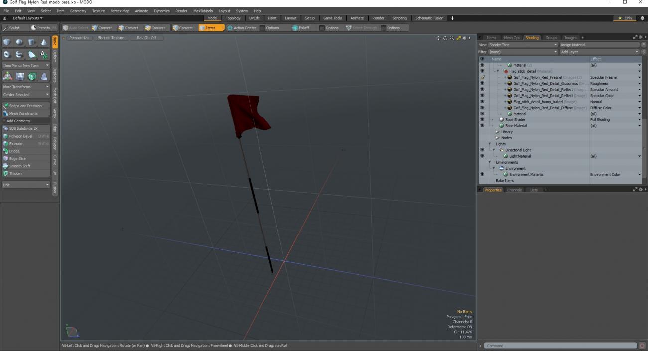 Golf Flag Nylon Red 3D model