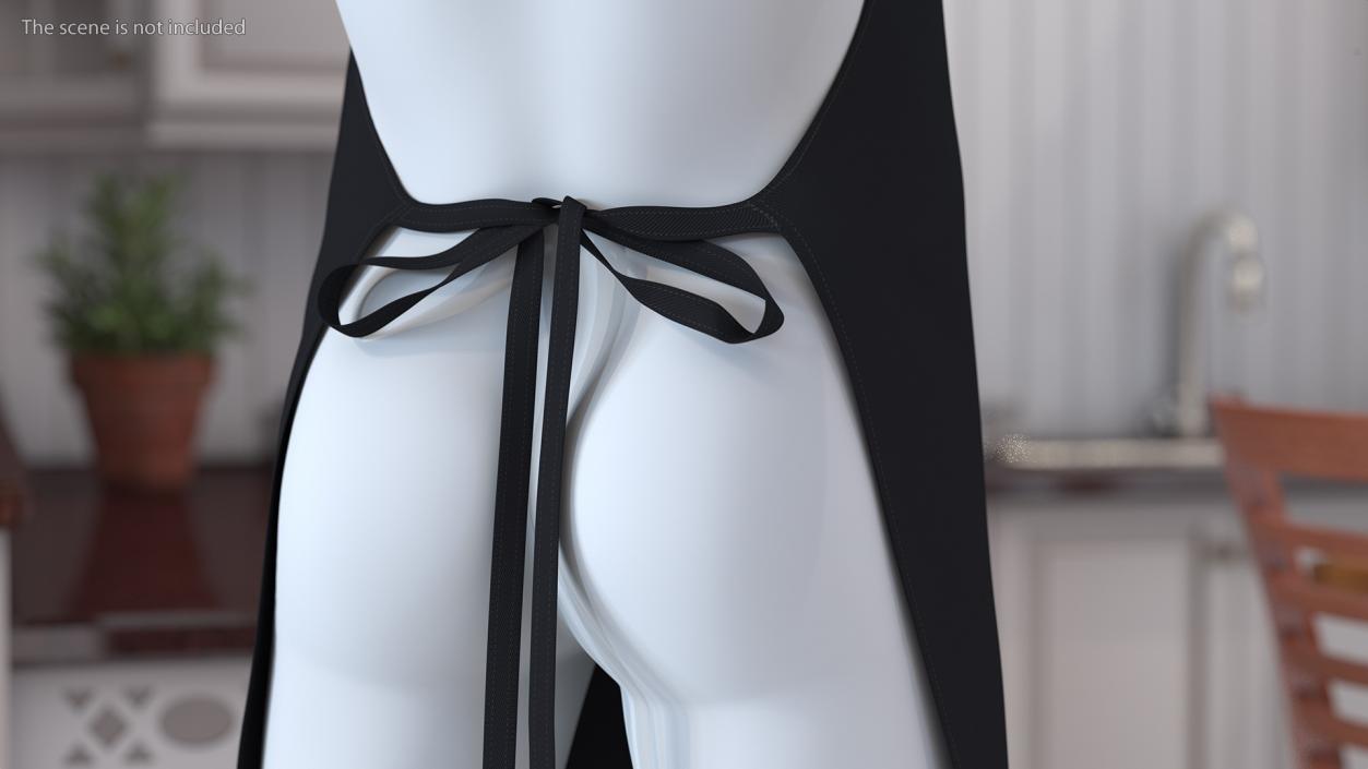 3D Men Cooking Apron Black on Mannequin