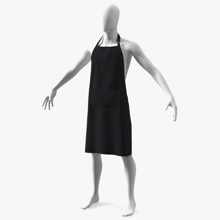 3D Men Cooking Apron Black on Mannequin