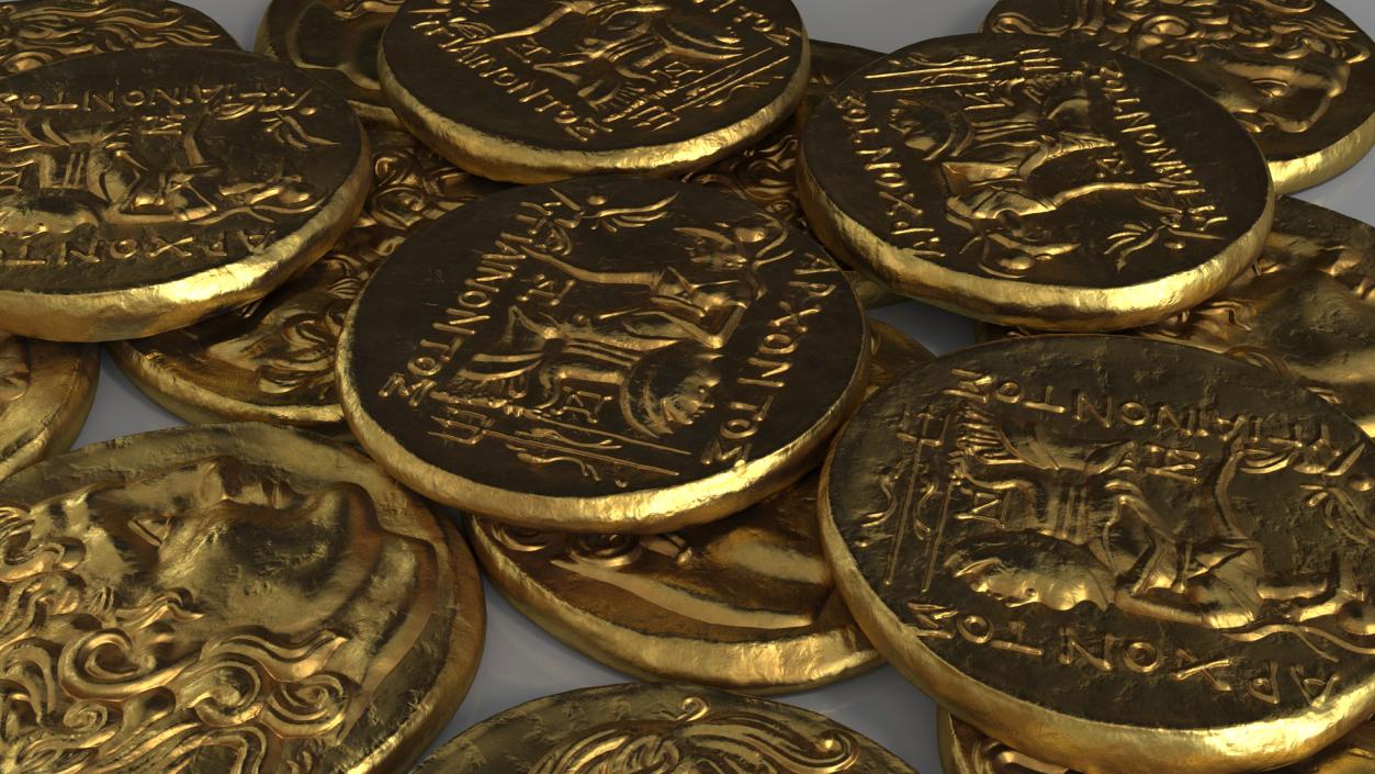 Gold Ancient Coins Collection 3D model