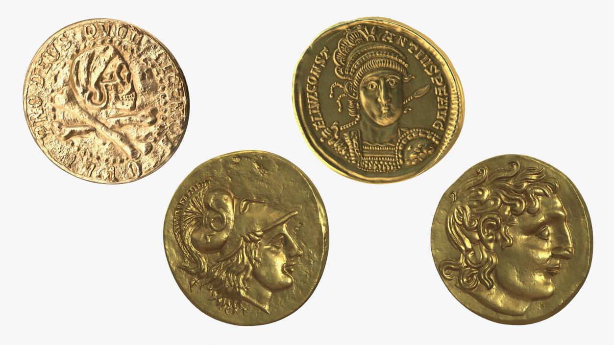 Gold Ancient Coins Collection 3D model