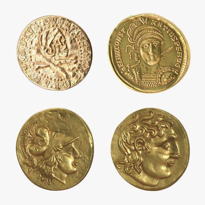 Gold Ancient Coins Collection 3D model