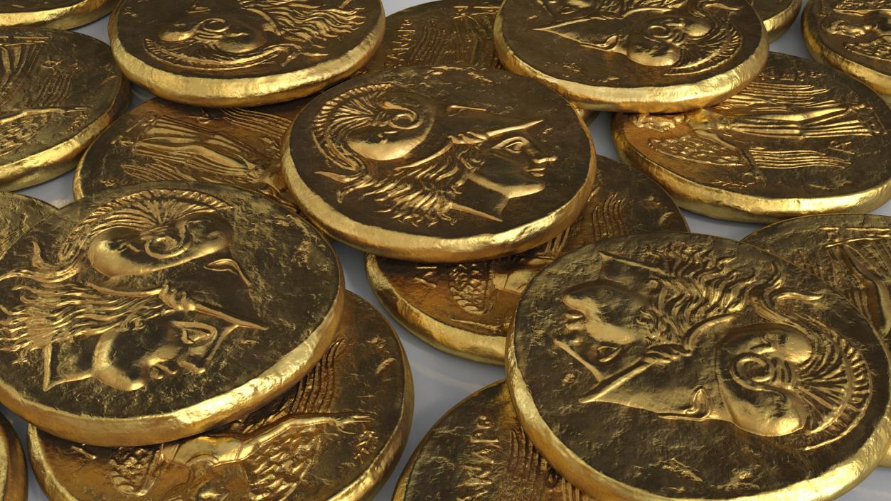 Gold Ancient Coins Collection 3D model