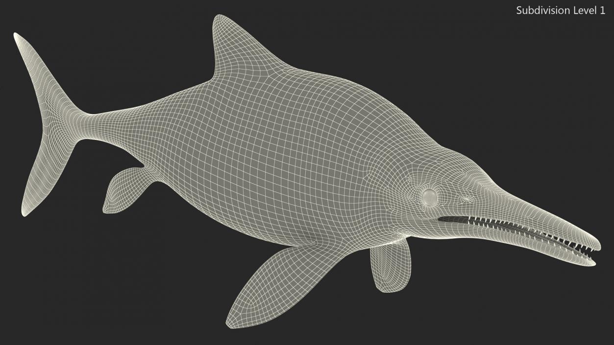 Ichthyosaur Rigged for Maya 3D