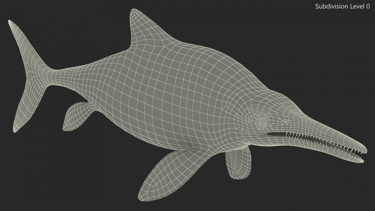 Ichthyosaur Rigged for Maya 3D