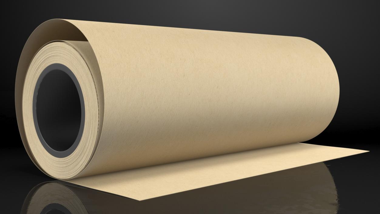 Eco Kraft Wrapping Paper Roll 3D model