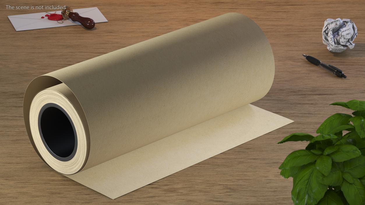 Eco Kraft Wrapping Paper Roll 3D model