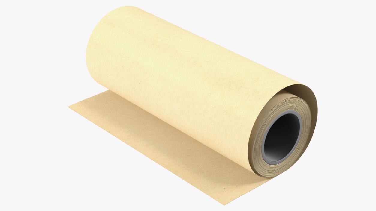 Eco Kraft Wrapping Paper Roll 3D model