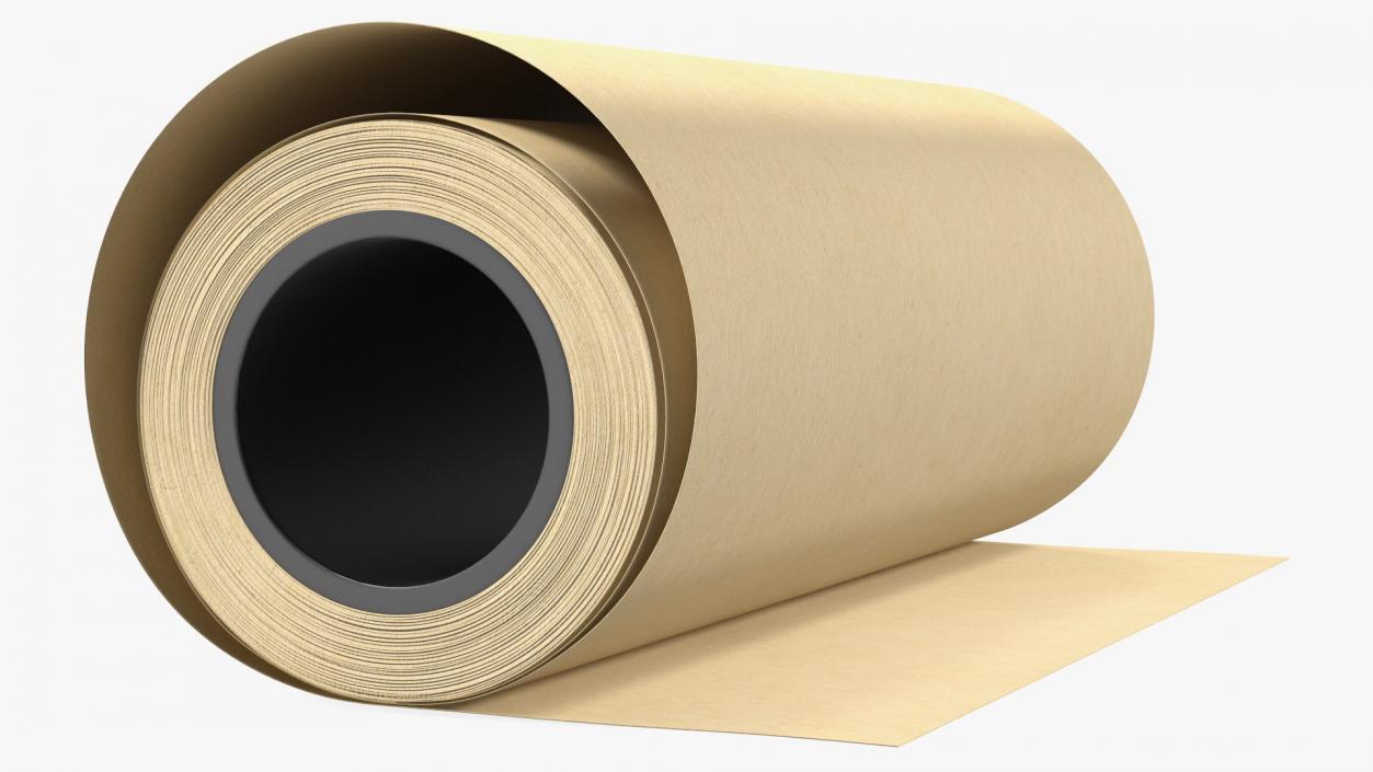 Eco Kraft Wrapping Paper Roll 3D model