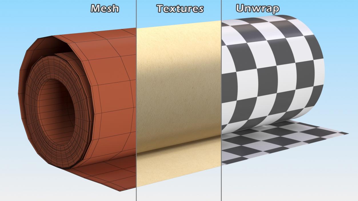 Eco Kraft Wrapping Paper Roll 3D model