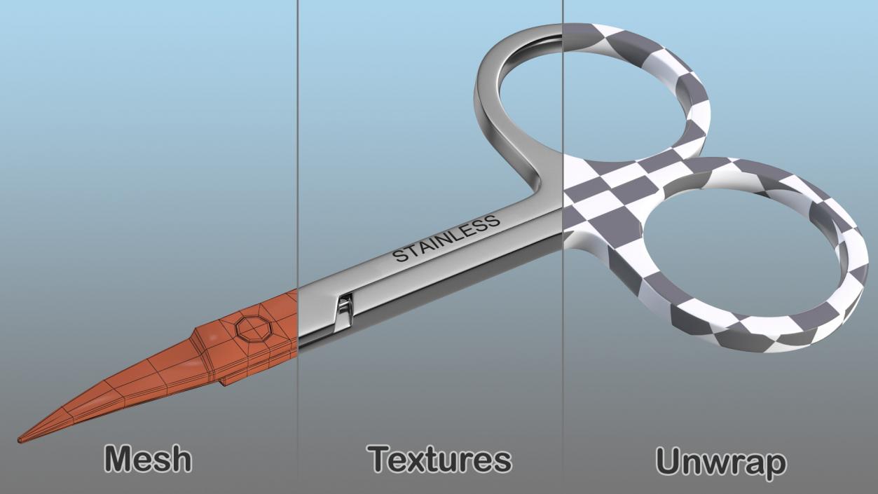 Curved Manicure Scissors 3D model