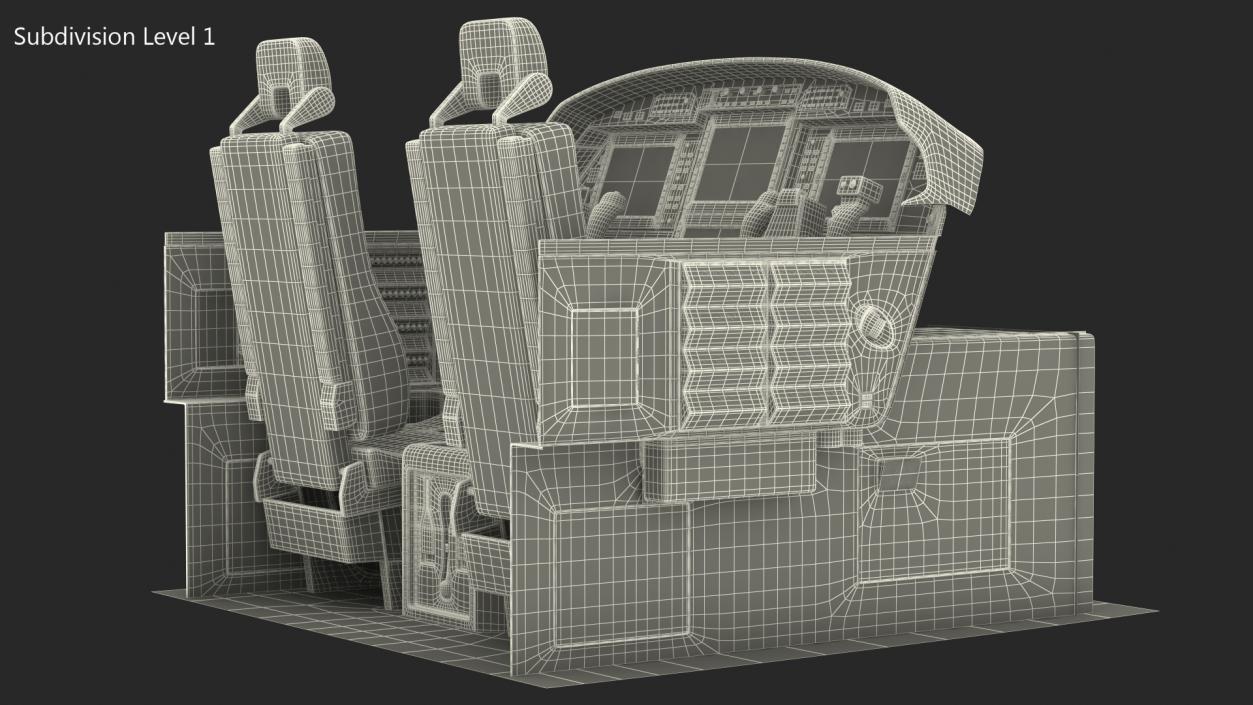 3D Business Aircraft Pilot Cockpit