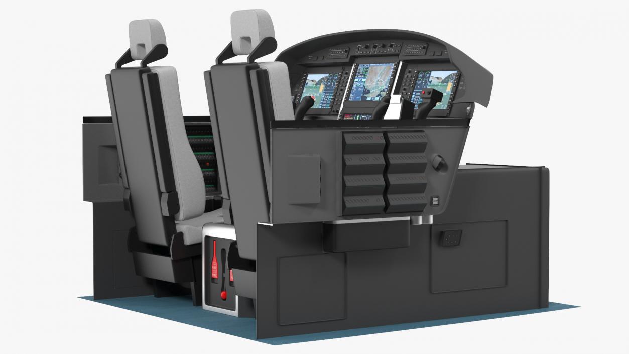 3D Business Aircraft Pilot Cockpit