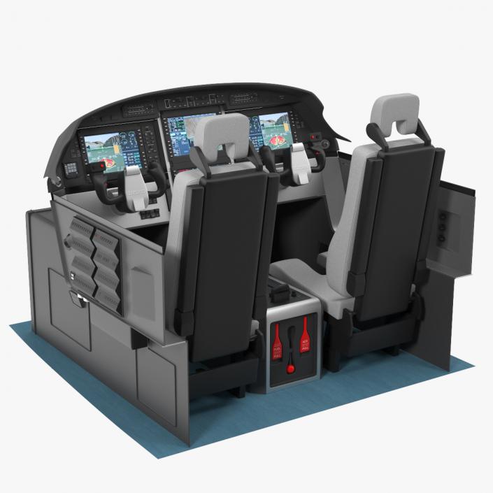 3D Business Aircraft Pilot Cockpit