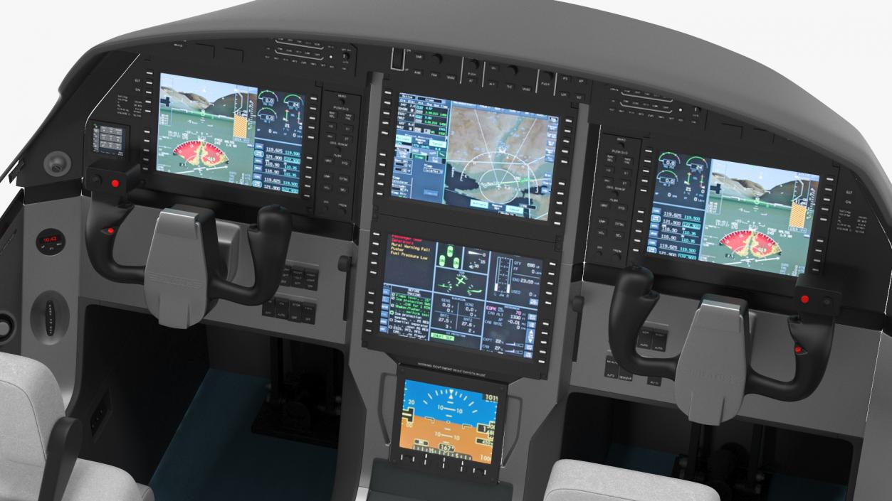 3D Business Aircraft Pilot Cockpit