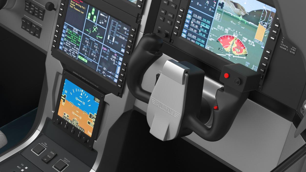 3D Business Aircraft Pilot Cockpit