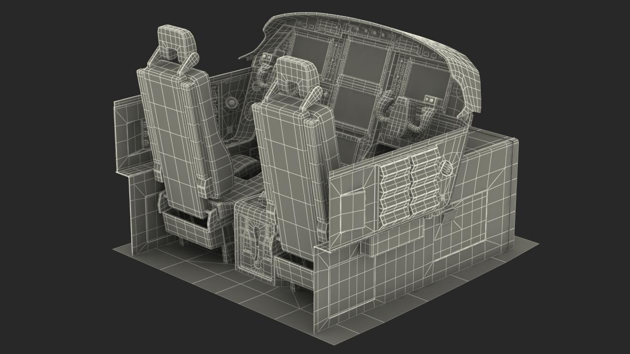 3D Business Aircraft Pilot Cockpit