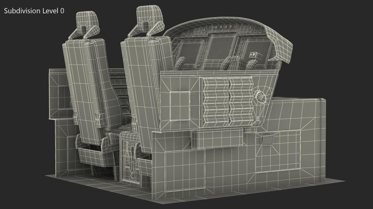 3D Business Aircraft Pilot Cockpit