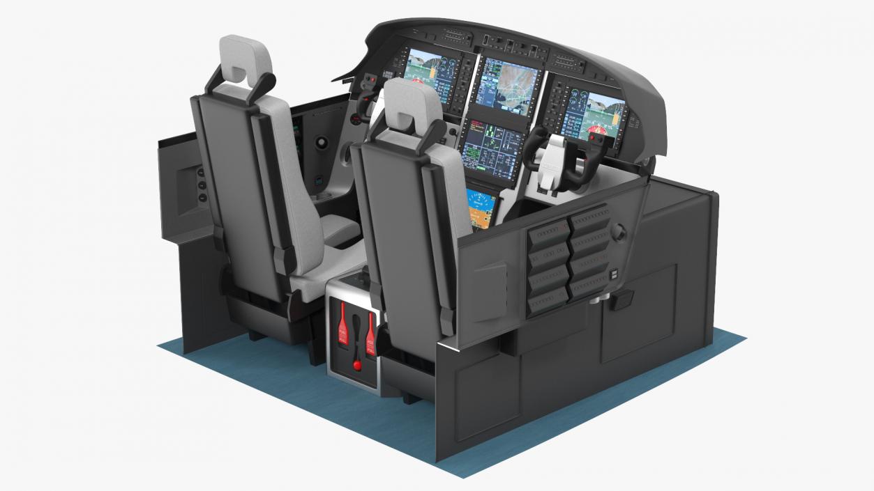 3D Business Aircraft Pilot Cockpit