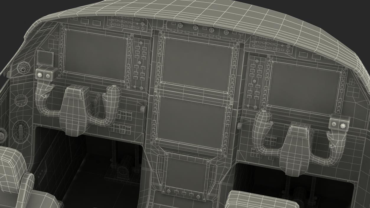 3D Business Aircraft Pilot Cockpit