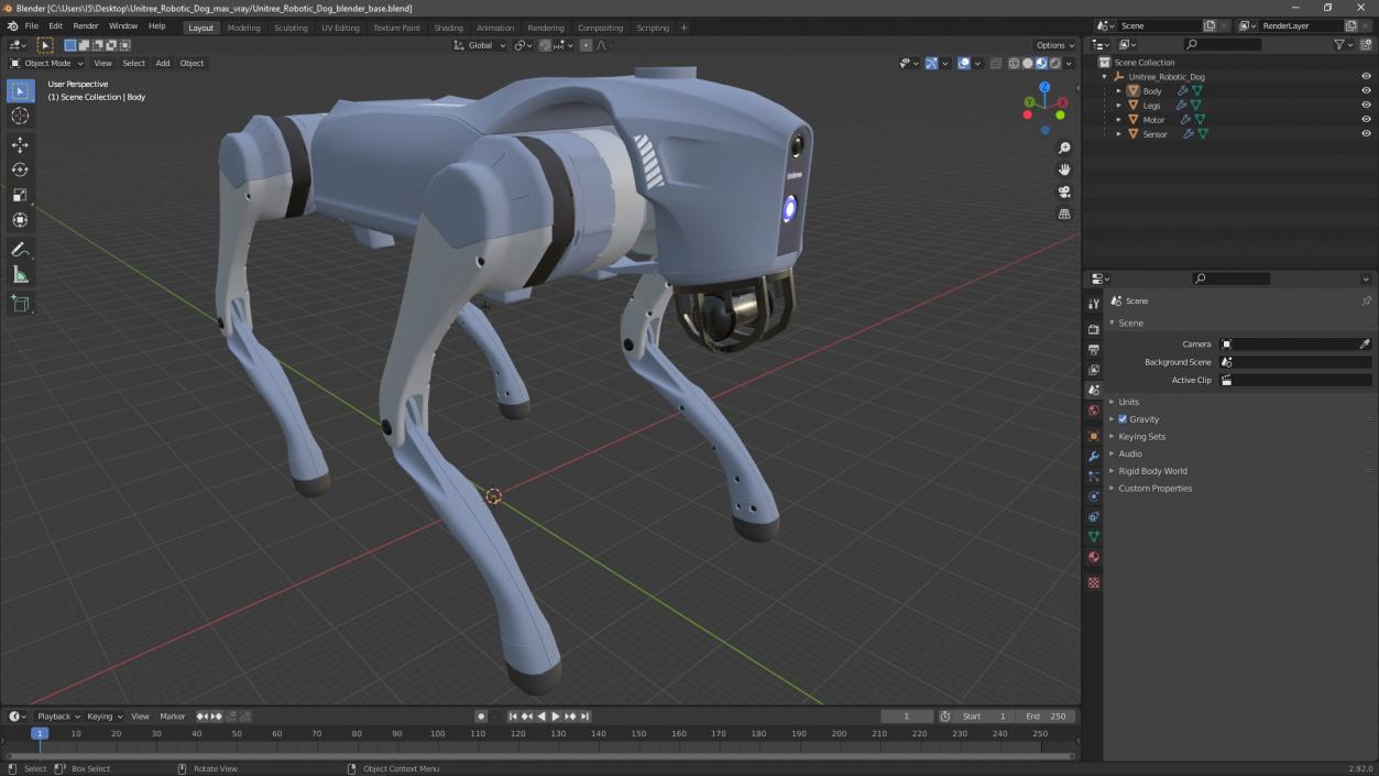 3D Unitree Robotic Dog 2