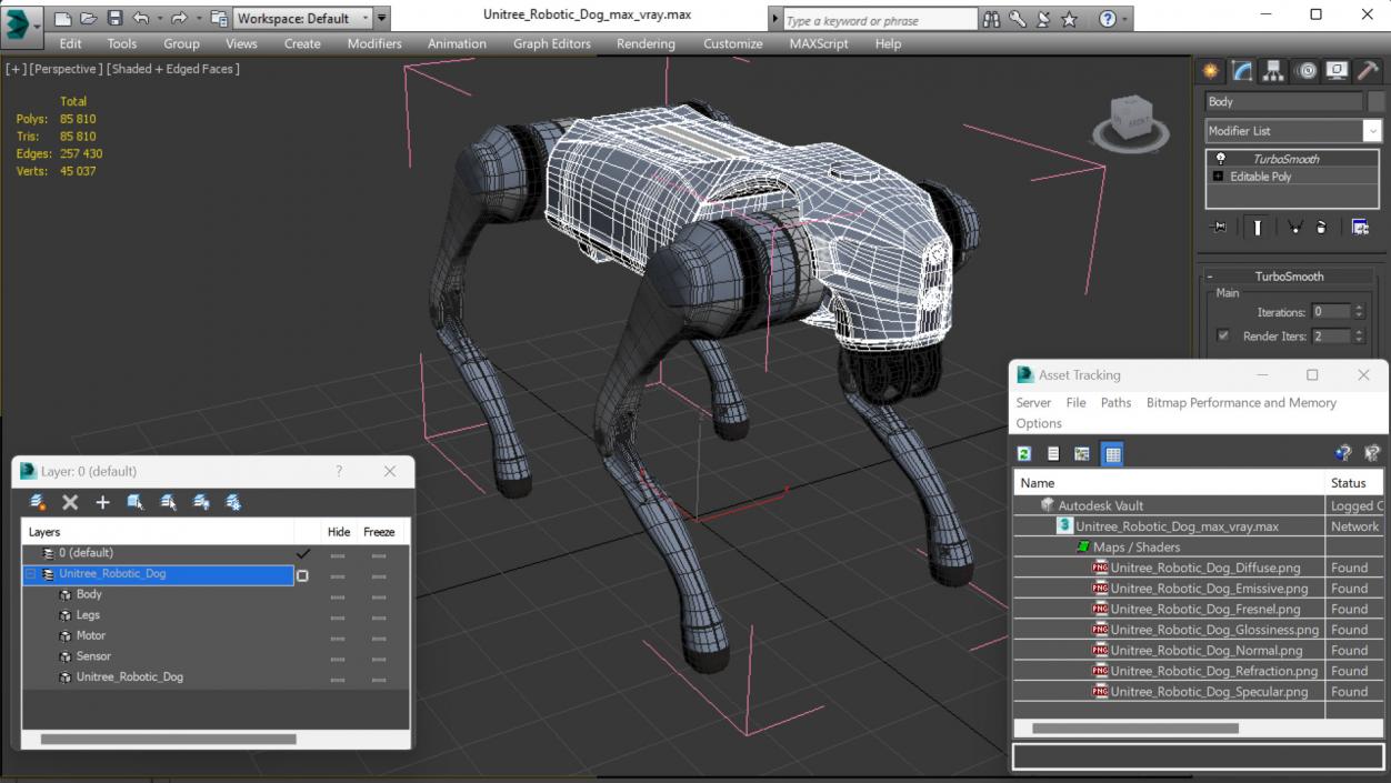 3D Unitree Robotic Dog 2