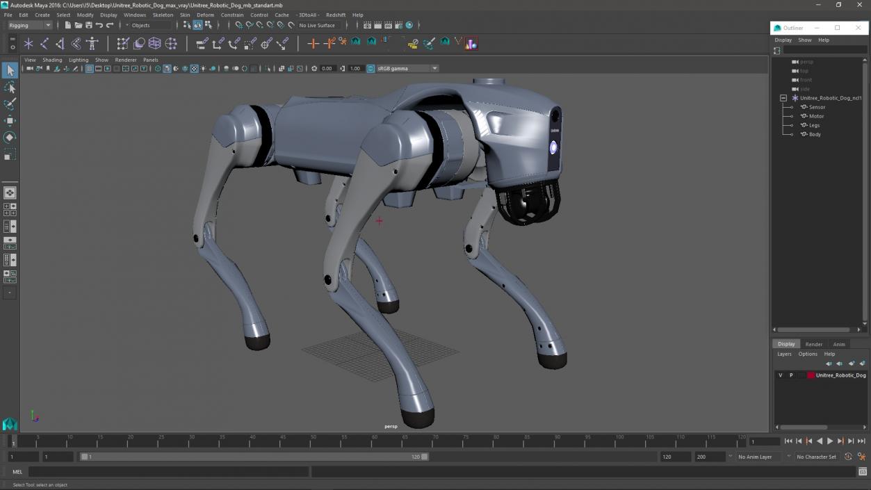 3D Unitree Robotic Dog 2