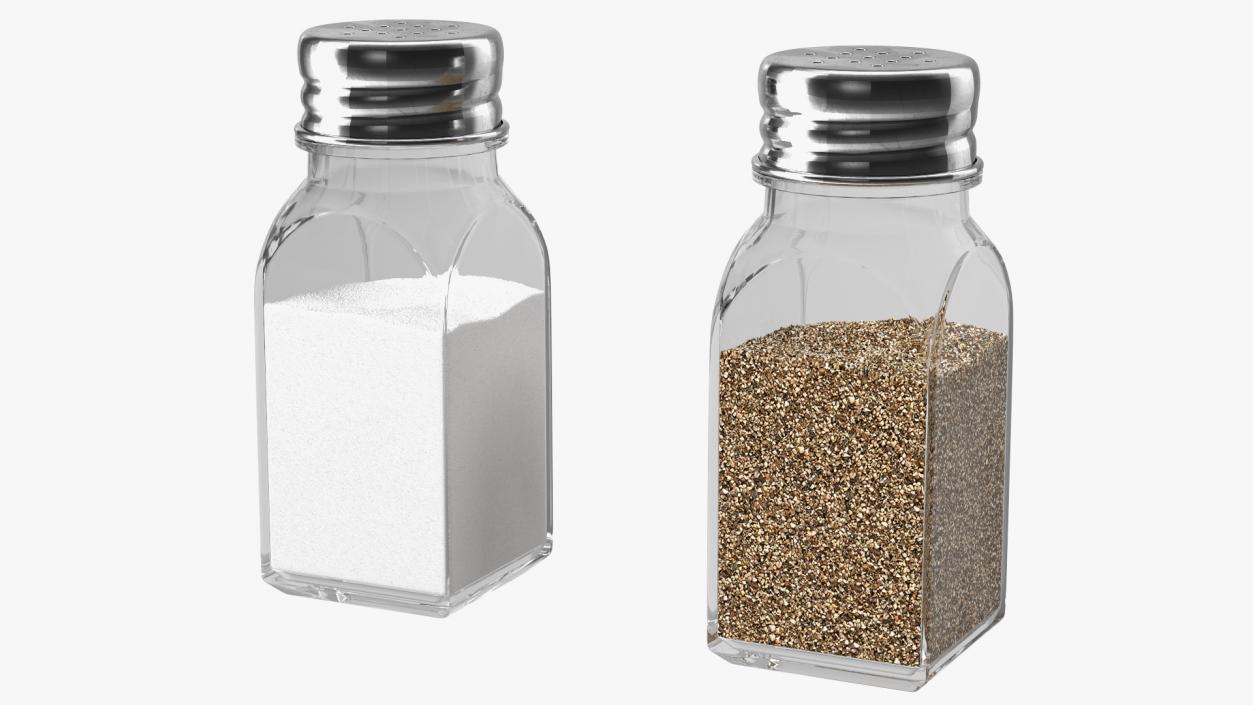 3D Glass Salt and Pepper Shakers Set model