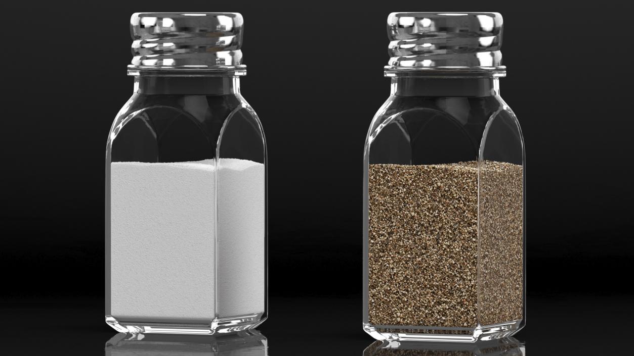 3D Glass Salt and Pepper Shakers Set model