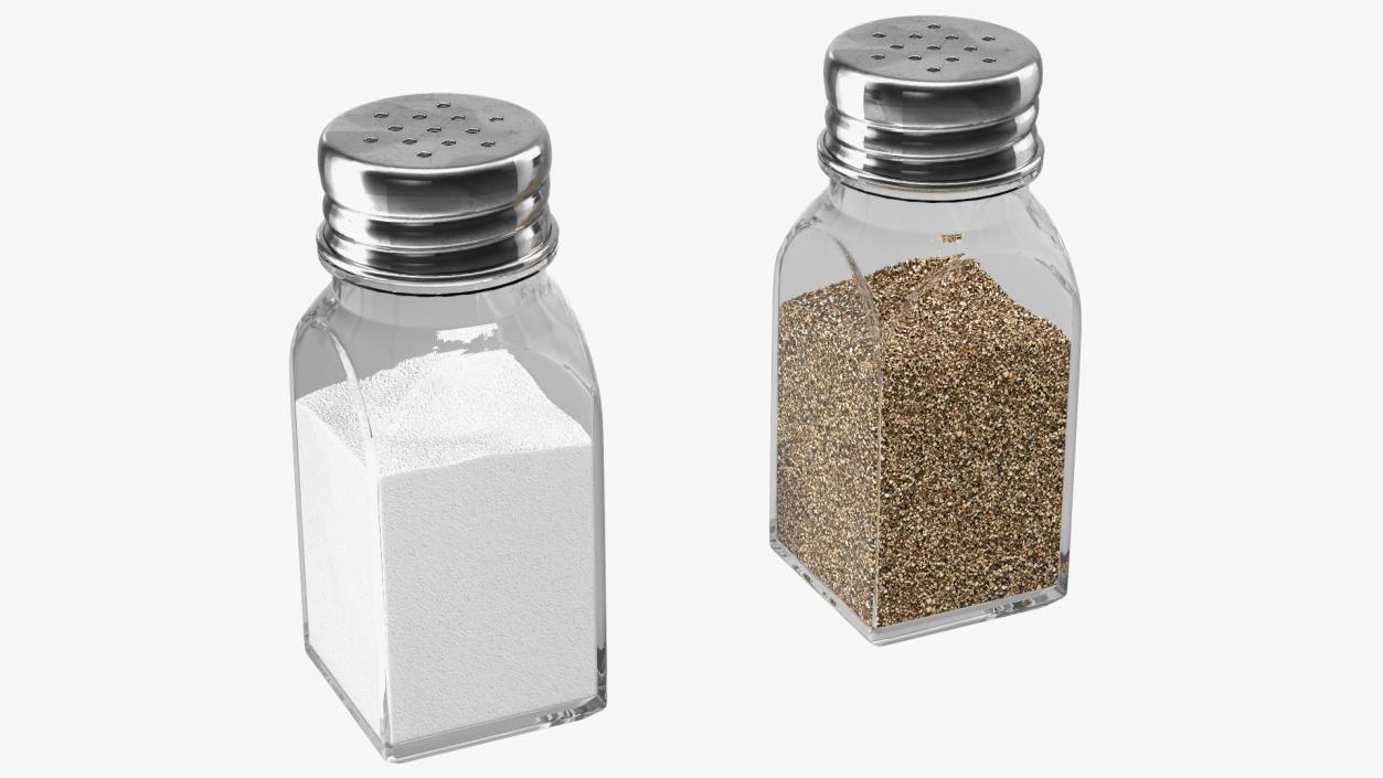 3D Glass Salt and Pepper Shakers Set model