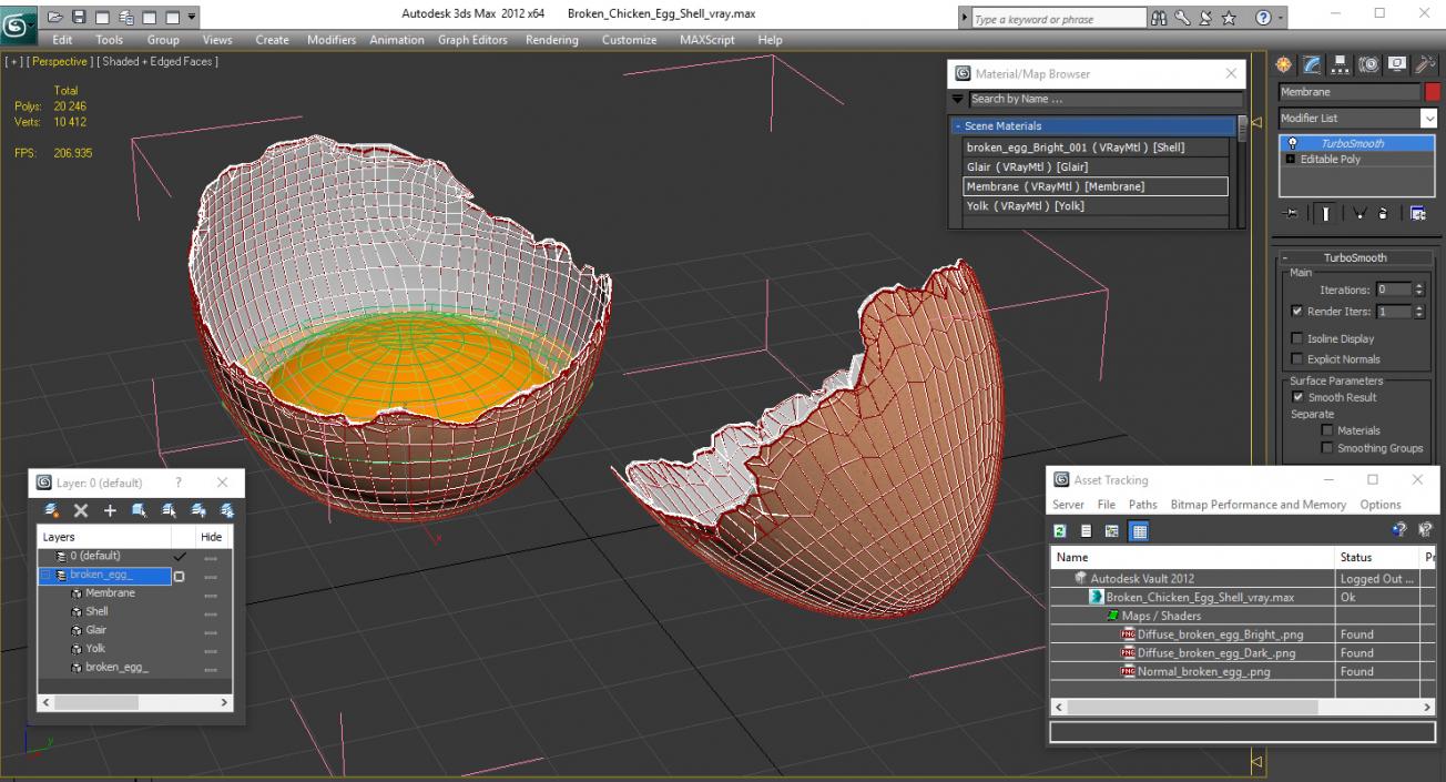 Broken Chicken Egg Shell 3D model